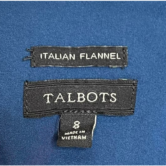 Talbots Women Sheath Dress Italian Flannel Wool Flutter Sleeve Minimalist Blue 8 - Picture 3 of 10